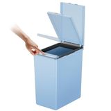 EKO Morandi Prullenbak voor in de keuken, 20 liter, met aanraakdeksel, slanke kunststof afvalemmer met recyclingstickers en gemakkelijk te reinigen afwerking, compact ontwerp voor thuis of op kantoor