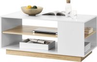 en.casa Salontafel Trelleborg 100x60x46 cm wit en eikenkleurig