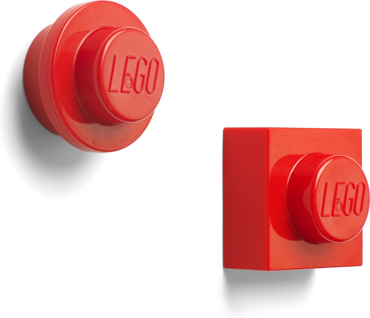 lego magneten 4,7 cm ABS/metaal rood 2 stuks