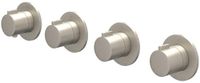 IVY Pact Afbouwdeel Inbouwthermostaat met 3 Stopkranen Symmetry met Ronde Rozetten - Geborsteld Nickel PVD