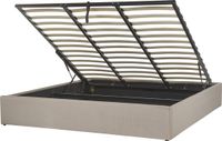 Beliani DINAN - Bed - 180x200 cm - Beige - Stof - Lattenbodem