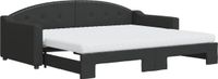 vidaXL Slaapbank met onderschuifbed en matrassen 90x200 cm stof zwart