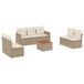 vidaXL Loungeset met kussens, polyrattan, beige