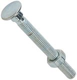 Merriway BH04831 (25 stuks) Carriage Bouten met Moeren, M8 x 75mm (5/16" x 3") Verzinkt - Pack van 25 stuks