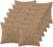 vidaXL - Kussensloop - 12 stuks - HEERLEN - Taupe - 40 x 40 cm - Microfiber Fleece