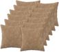 vidaXL - Kussensloop - 12 stuks - HEERLEN - Taupe - 40 x 40 cm - Microfiber Fleece