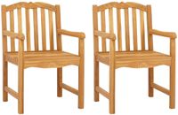 vidaXL - Handgecarveste - Rozenstoel - 2 - pcs - Naturel - Massief - Teakhout