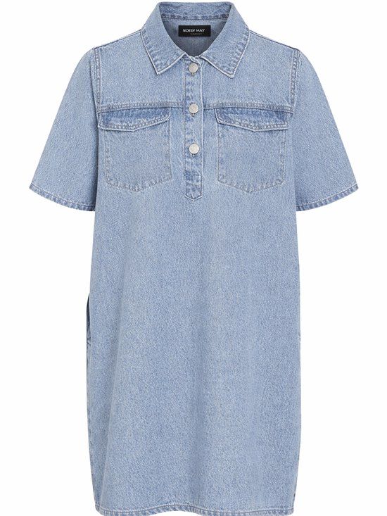 Noisy May NMINDIE S/S SHORT DRESS AZ425LB NOOS Dames Mini-jurk - blauw - S