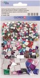 Merkloos / Sans marque Plak/strass steentjes - 450x stuks - 4-8 en 10 mm - vierkant - Hobby/knutselmateriaal - Strass steentjes - Glimmende plak steentjes/diamantjes