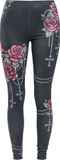 Rock Rebel by EMP Zwarte legging met rozen en kruizen - Dames - M