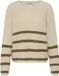 Fransa Vrouwentrui Eretta 11 Lange Mouw Ronde Hals Wol Gestreept Oatmeal Mel. W. Stripe L