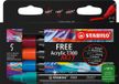 STABILO FREE Acrylic - Acryl Marker - T300 Urban Set - Ronde Punt 2-3 mm - Etui Met 5 Kleuren