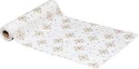 Atmosphera Kerst thema diner tafelloper - wit/goud - 28 x 300 cm