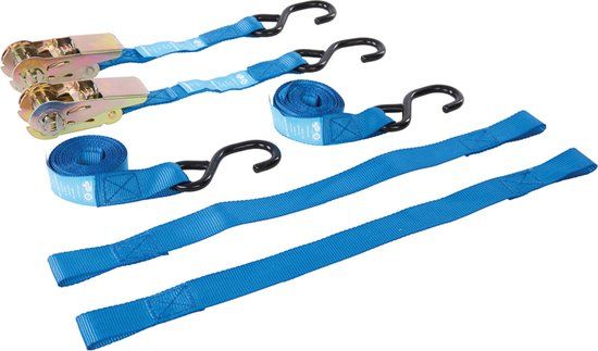 Silverline Motorfiets Spanbanden Set - 4 delig - 700 kg Capaciteit