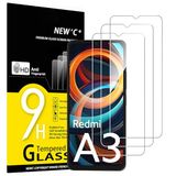 NEW'C 3 Stuks, Screen Protector voor Xiaomi Redmi A3, Gehard Glass Schermbeschermer Film 0.33 mm ultra transparant, ultra resistent
