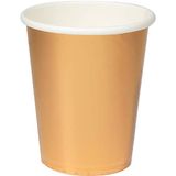 Folat Rosé Goudkleurige Metallic Bekers 250 ml - 8 stuks
