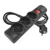 EMOS - Overspanningsbeveiliging stekkerdoos met LED-indicator, 3-voudig, 1,5 m kabel