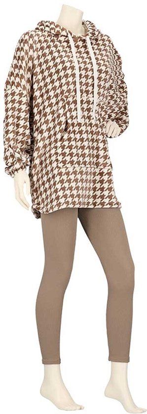 Apollo Huggle Hoodie Dames Pied de Coque - Bruin - One Size - Fleece Hoodie Deken