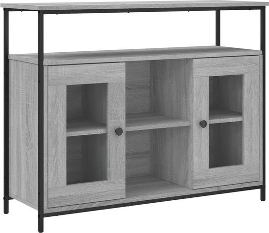 VidaXL Dressoir 100x35x80 cm bewerkt hout grijs sonoma