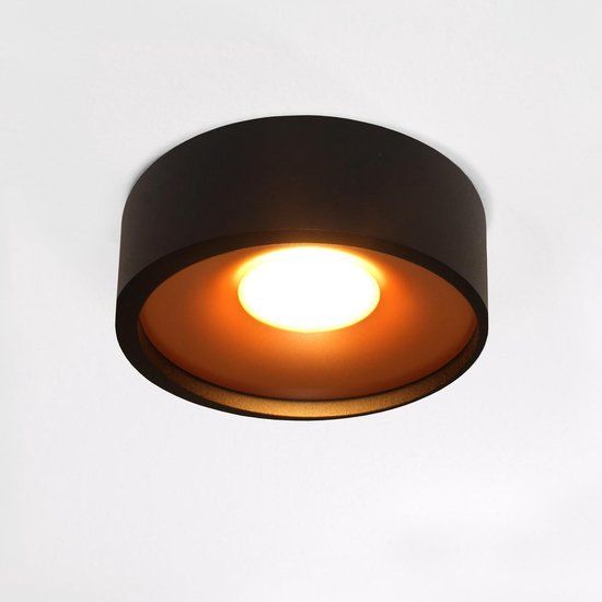 Artdelight Orlando Plafondlamp - Ø 14 cm - Zwart/Goud - LED - Dimbaar