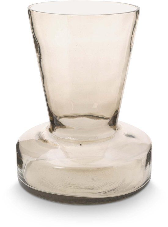Pip Studio vtwonen Glazen Trompet Vaas Mirre / Zand - 16x19cm - Bruin