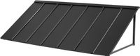 VEVOR Raam Luifel Deur Luifel Zonwering Dakluifel 203x91x61cm Zwart Staal