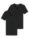 Schiesser Heren Shirt 1/2 - Zwart - 2 pack - V Hals - Maat XL