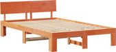 vidaXL Bedframe Wasbruin 120 x 200 cm Massief Grenenhout