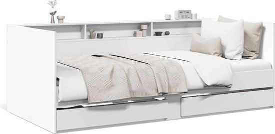 vidaXL Slaapbank met lades zonder matras 100x200 cm wit