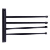 GERZWY Swivel Handdoek Bar SUS 304 Rvs 4-Arm Badkamer Swing Hanger Handdoekenrek Houder Opslag Organizer Ruimtebesparende Wandmontage Mat Zwart HYG04-BK