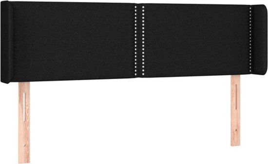 vidaXL Hoofdbord met randen 147x16x78/88 cm stof zwart