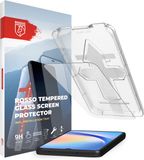 Rosso Tempered Glass Fingerprint en Case Friendly Geschikt voor Samsung Galaxy A34
