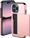 Selected by GSMpunt.nl Hoesje met Kaarthouder Slider Geschikt voor Apple iPhone 14 Pro | Pasjeshouder Achterkant | Kaarthouder voor twee á drie pasjes | Roze Goud