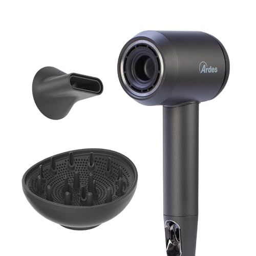 Ardes Hair Pro D ARPHON05 Haardroger, ionisch, licht, stil, met lcd-display, haardroger met diffuser en concentrator, borstelloze motor, 110.000 omw/min, intelligente temperatuurregeling