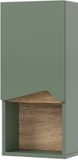 Vicco Marelle Badkamermeubel – 30 x 67 cm met deur en open vak Groen/Kunstzinnig