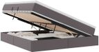 vidaXL Bed met opbergruimte en matras, grijs, 160 x 200 cm, kunstleer
