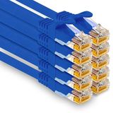 1aTTack.de 10x 0,5m CAT7 Ethernet LAN-netwerkkabel RJ45 - blauw
