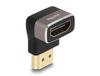 Delock 60083 HDMI Adapter male to female 90° upwards angled 8K 60 Hz Zwart, Grijs
