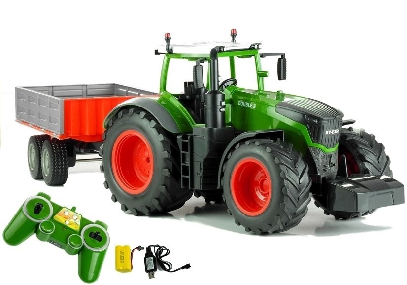 Viking Choice RC tractor groen trekker met aanhanger elektrisch bestuurbaar