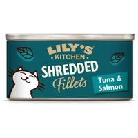 LILY'S KITCHEN Adult Shredded Fillets Tonijn en zalm nat kattenvoer 48x70 g