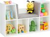 Merkloos Boekenkast kinderkamer - met kussen - 103 cm breed - 6 vakken - speelgoedkast
