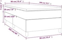 vidaXL Boxspringbed met matras, donkergrijs, 90x200 cm, fluweel