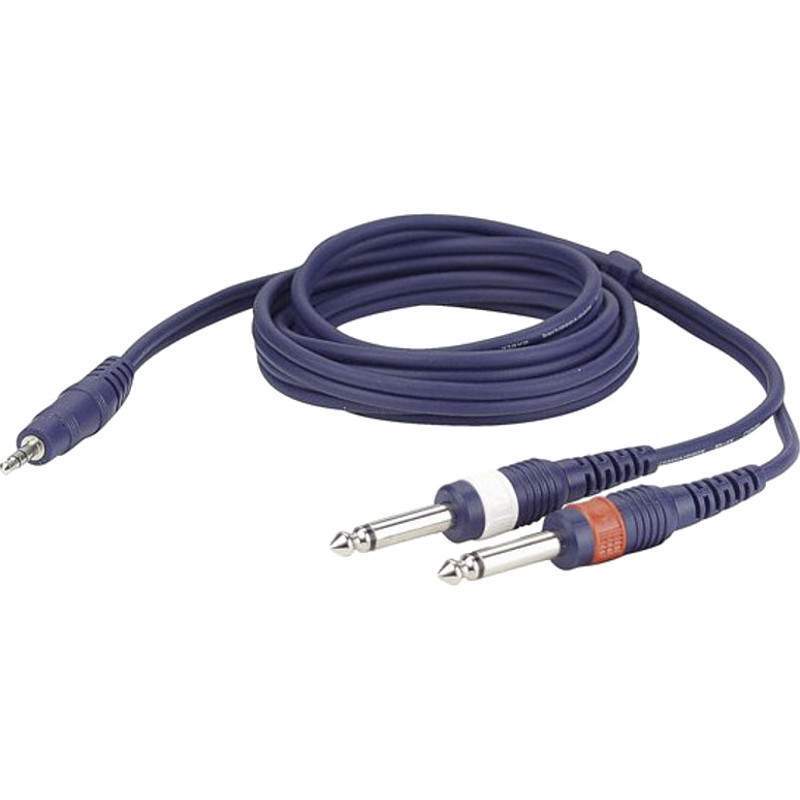 DAP Audio FL313 Verloopkabel stereo mini Jack - 2x Jack 3 meter