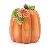 Fitz & Floyd Tall Flower Pumpkin Keramisch beeldje, aardewerk, veelkleurig