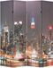 vidaXL Kamerscherm inklapbaar New York bij nacht 160x170 cm