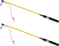 Tender Toys Lampionstokje - 2x - groen - met LED lichtje - 50 cm