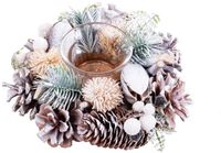 BigBuy Christmas Porte-bougies Multicolore Plastique Mousse Ananas 16 x 16 x 7 cm