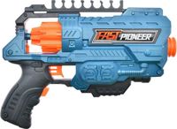 Fast Pioneer Pistolet de jeu avec chargeur rotatif - Bleu/Orange