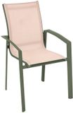 Hespéride Stapelbare tuinstoel van aluminium met houteffect AXANT Beige vert laurier