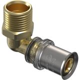 Wavin Tigris M5 pers puntstuk haaks 90deg messing 3/8"x16mm